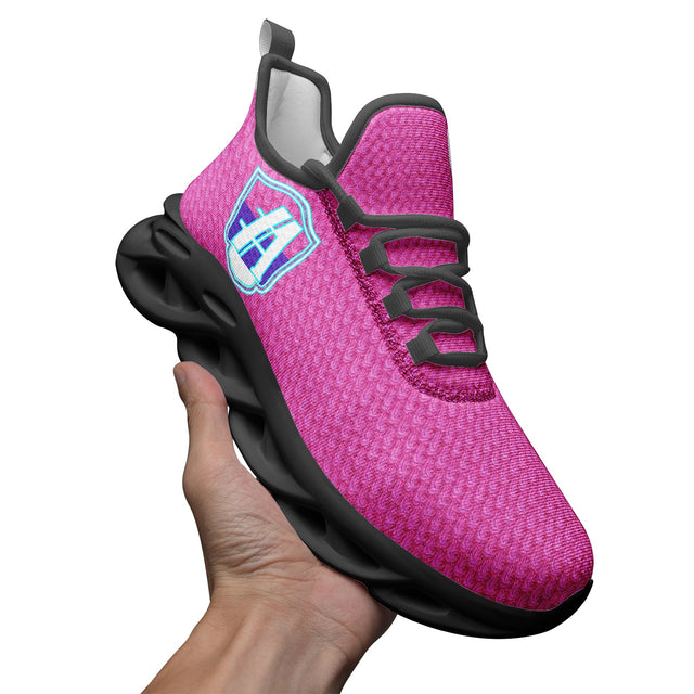 Athlegend Split Shield Retro Women's Bounce Mesh Knit Sneakers (Pink)