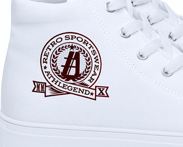 Athlegend Classic Anniversary Men’s Retro high top canvas (White / Dark Red)