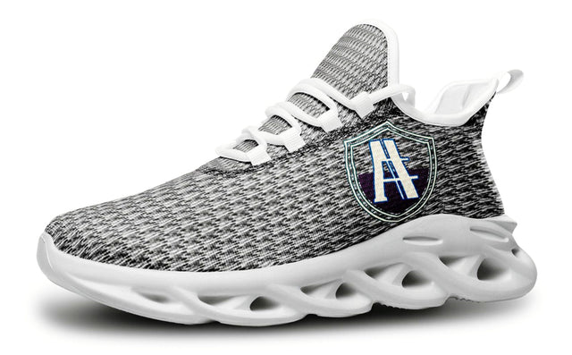 Athlegend Split Shield Retro Unisex Bounce Mesh Knit Sneakers (Grey)