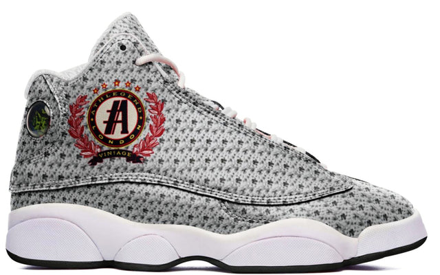 Athlegend London City Vintage Unisex High Top Leather Sneakers (Grey)