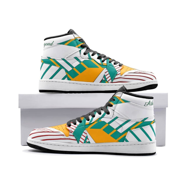 Athlegend Abstract Retro High Top Sneaker (White / Green)