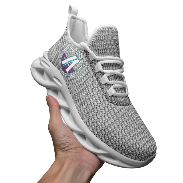 Athlegend Split Shield Retro Unisex Bounce Mesh Knit Sneakers (Grey)