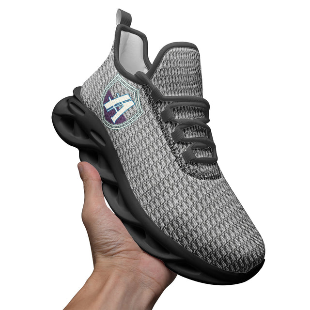 Athlegend Split Shield Retro Unisex Bounce Mesh Knit Sneakers (Grey)