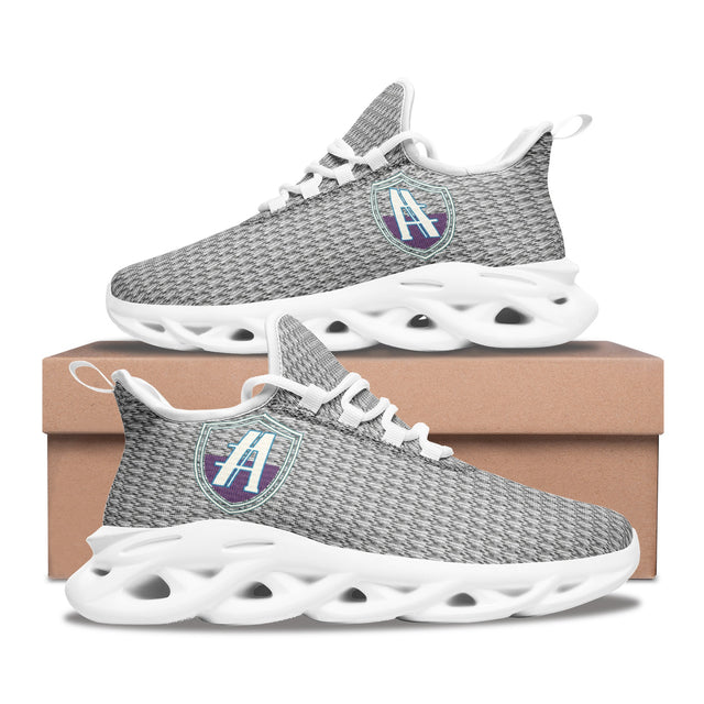 Athlegend Split Shield Retro Unisex Bounce Mesh Knit Sneakers (Grey)