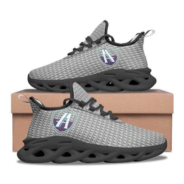 Athlegend Split Shield Retro Unisex Bounce Mesh Knit Sneakers (Grey)
