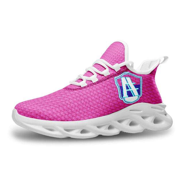 Athlegend Split Shield Retro Women's Bounce Mesh Knit Sneakers (Pink)