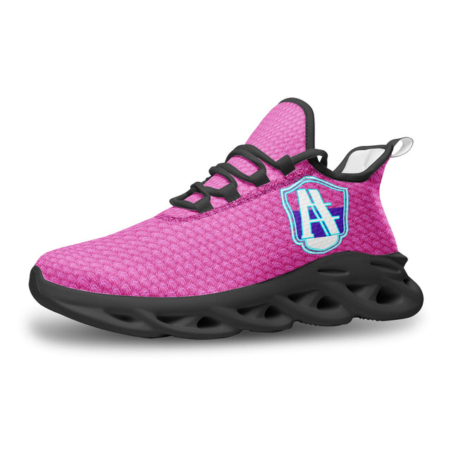 Athlegend Split Shield Retro Women's Bounce Mesh Knit Sneakers (Pink)