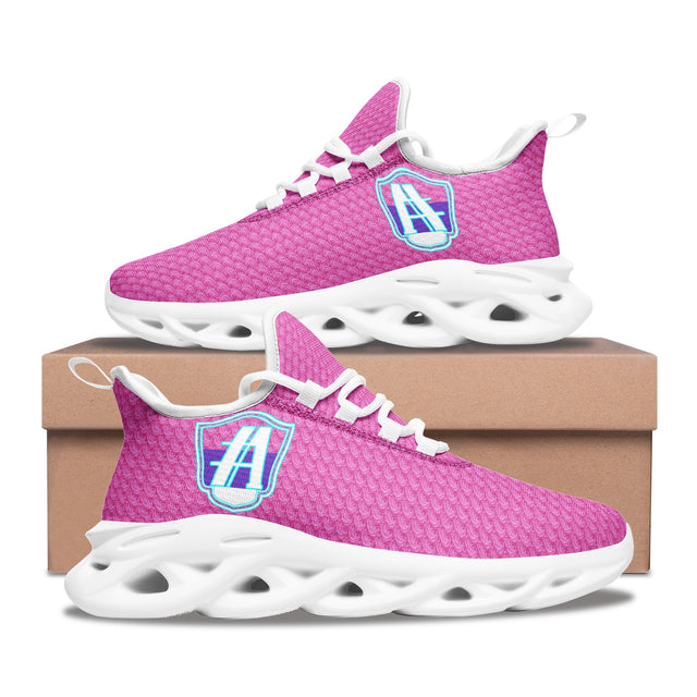 Athlegend Split Shield Retro Women's Bounce Mesh Knit Sneakers (Pink)