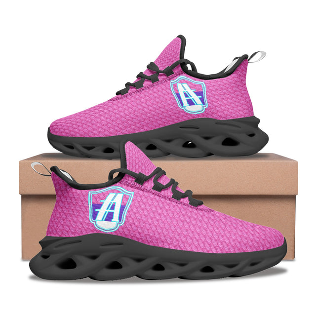 Athlegend Split Shield Retro Women's Bounce Mesh Knit Sneakers (Pink)