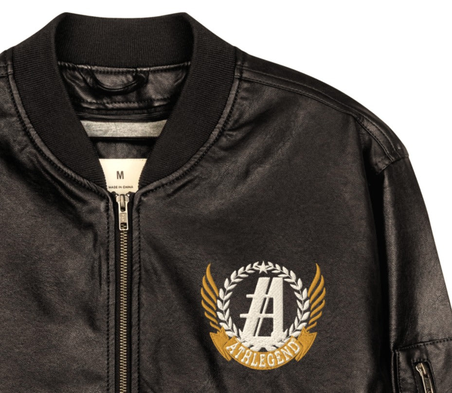 Athlegend Classic Vintage Wings Unisex Leather Bomber Jacket