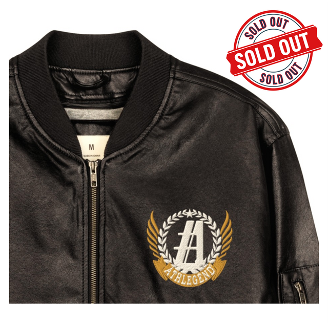 Athlegend Classic Vintage Air Wings Unisex Leather Bomber Jacket