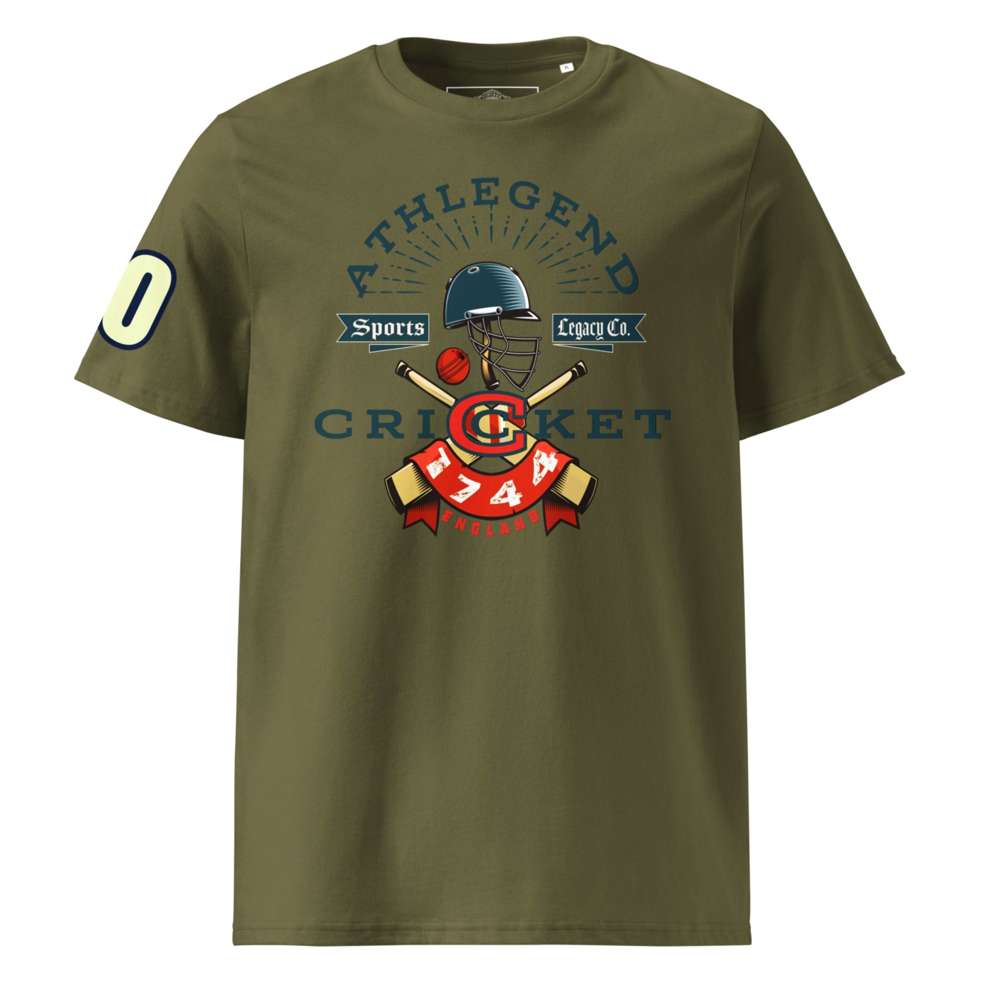 Athlegend Retro Cricket Club Unisex Organic Cotton T-Shirt