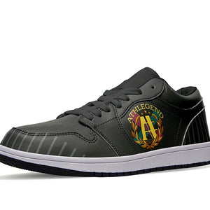 Athlegend Vintage Streak Unisex Low Top Leather Sneakers (Black)