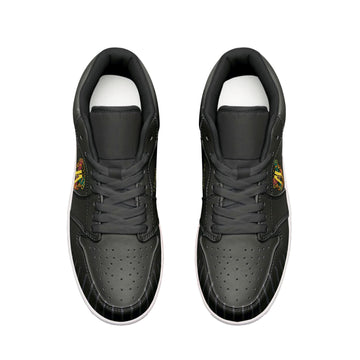 Athlegend Vintage Streak Unisex Low Top Leather Sneakers (Black)