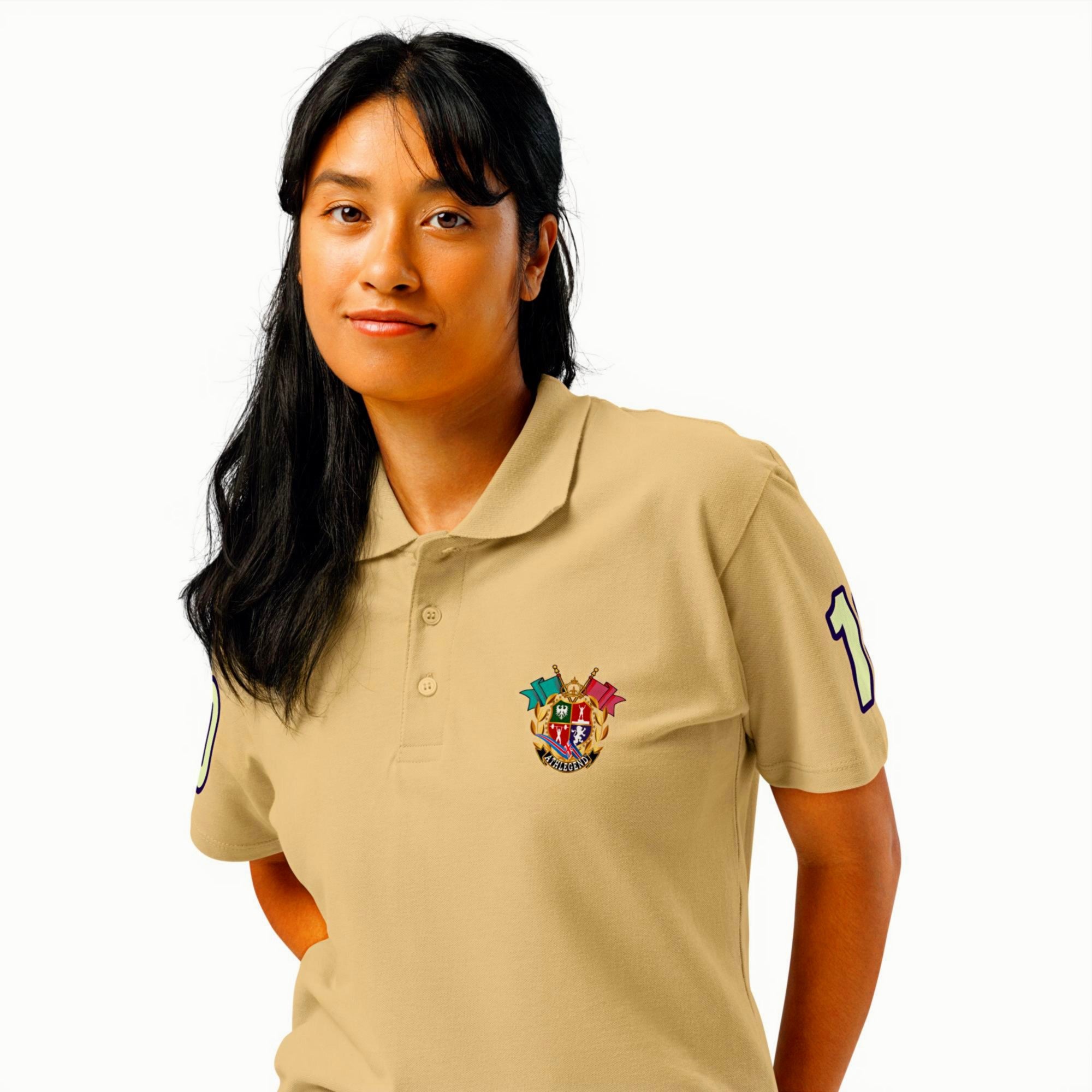 Athlegend Classic Signature Ladies Premium Luxury Crest pique polo shirt