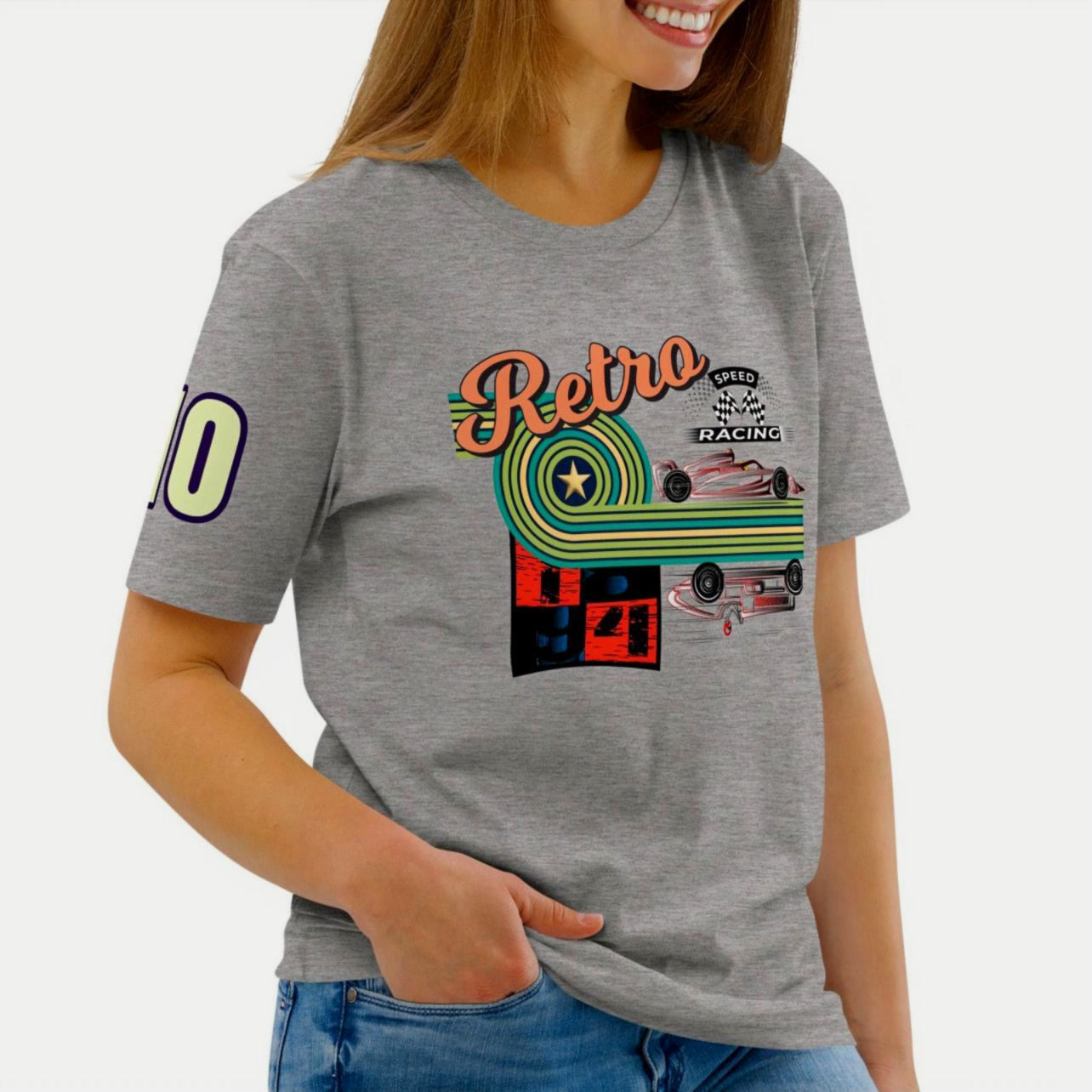 Athlegend Retro Speed Racer Unisex Organic Cotton T-Shirt