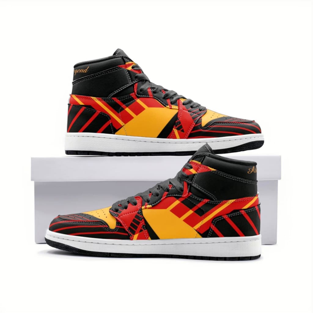 Athlegend Abstract Retro High Top Sneaker (Black / Red)