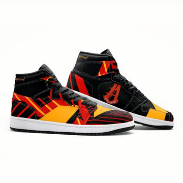 Athlegend Abstract Retro High Top Sneaker (Black / Red)