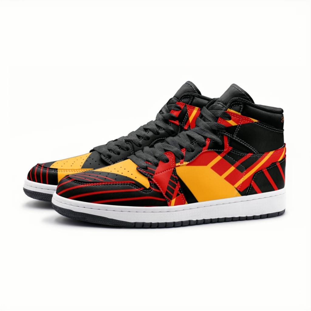 Athlegend Abstract Retro High Top Sneaker (Black / Red)