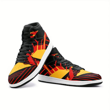 Athlegend Abstract Retro High Top Sneaker (Black / Red)