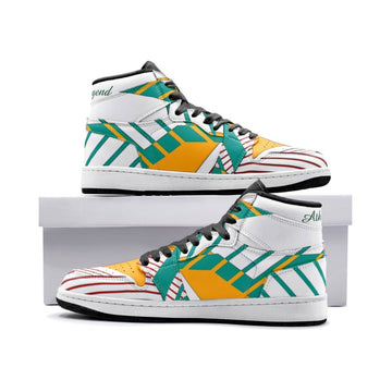Athlegend Abstract Retro High Top Sneaker (White / Green)