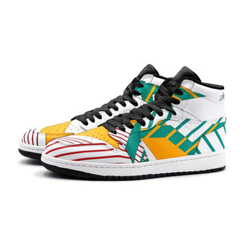 Athlegend Abstract Retro High Top Sneaker (White / Green)