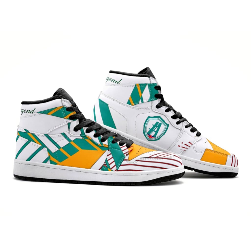 Athlegend Abstract Retro High Top Sneaker (White / Green)