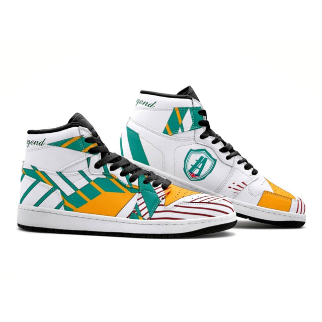 Athlegend Abstract Retro High Top Sneaker (White / Green)
