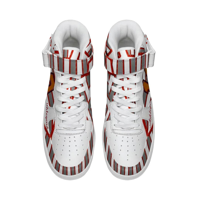 Athlegend Retro 10 high Top Basketball Sneakers (Red)