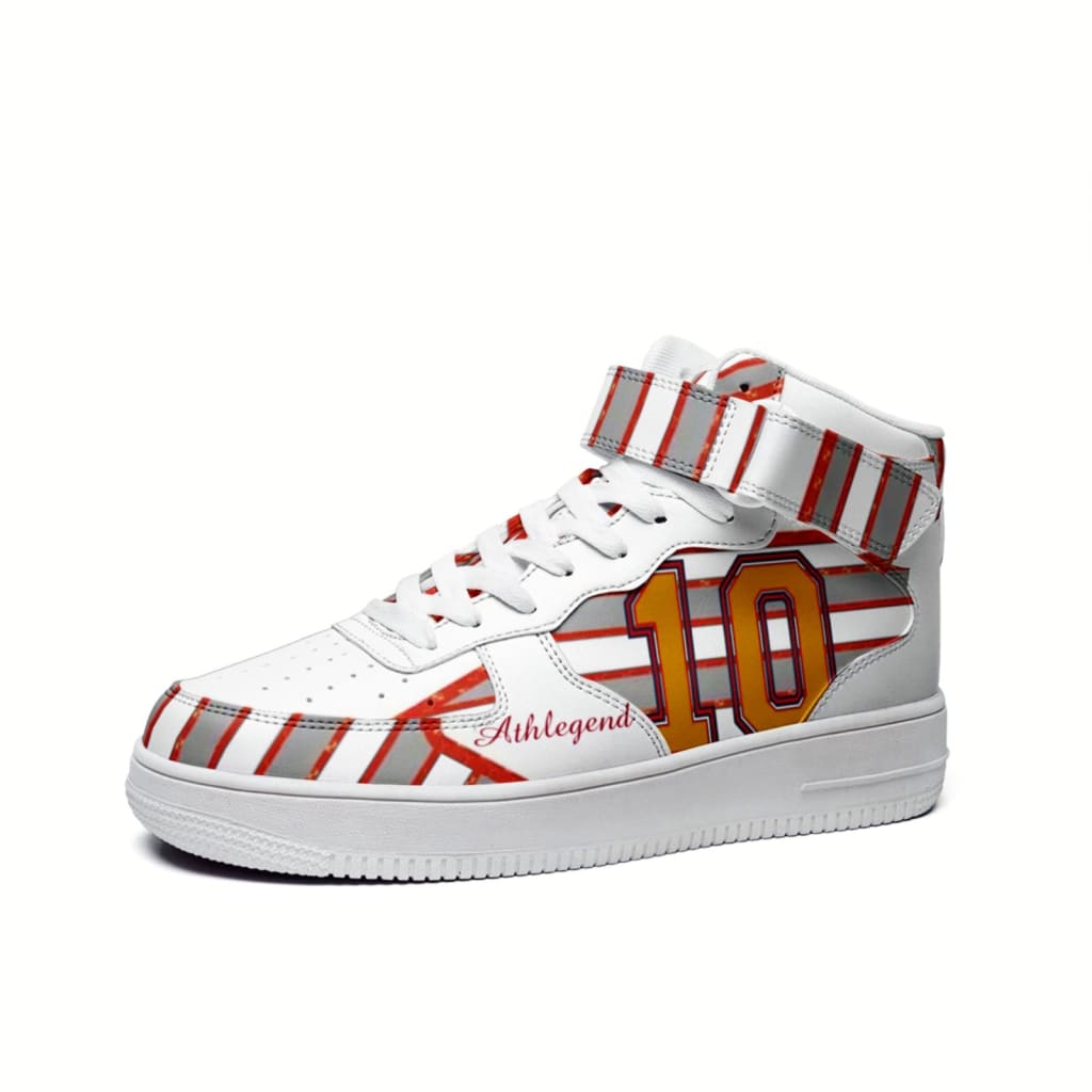 Athlegend Retro 10 high Top Basketball Sneakers (Red)