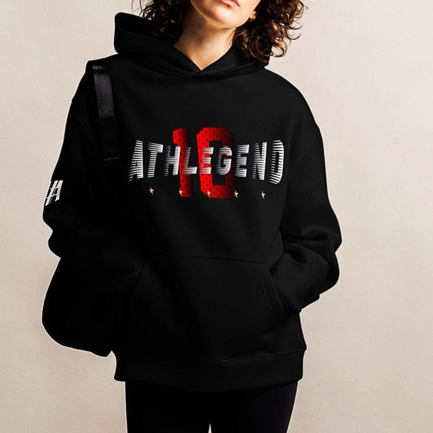 Athlegend Retro 10 Unisex oversized hoodie (10-Red)