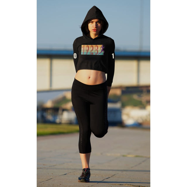 Athlegend Track Queen Retro Ladies Crop Hoodie