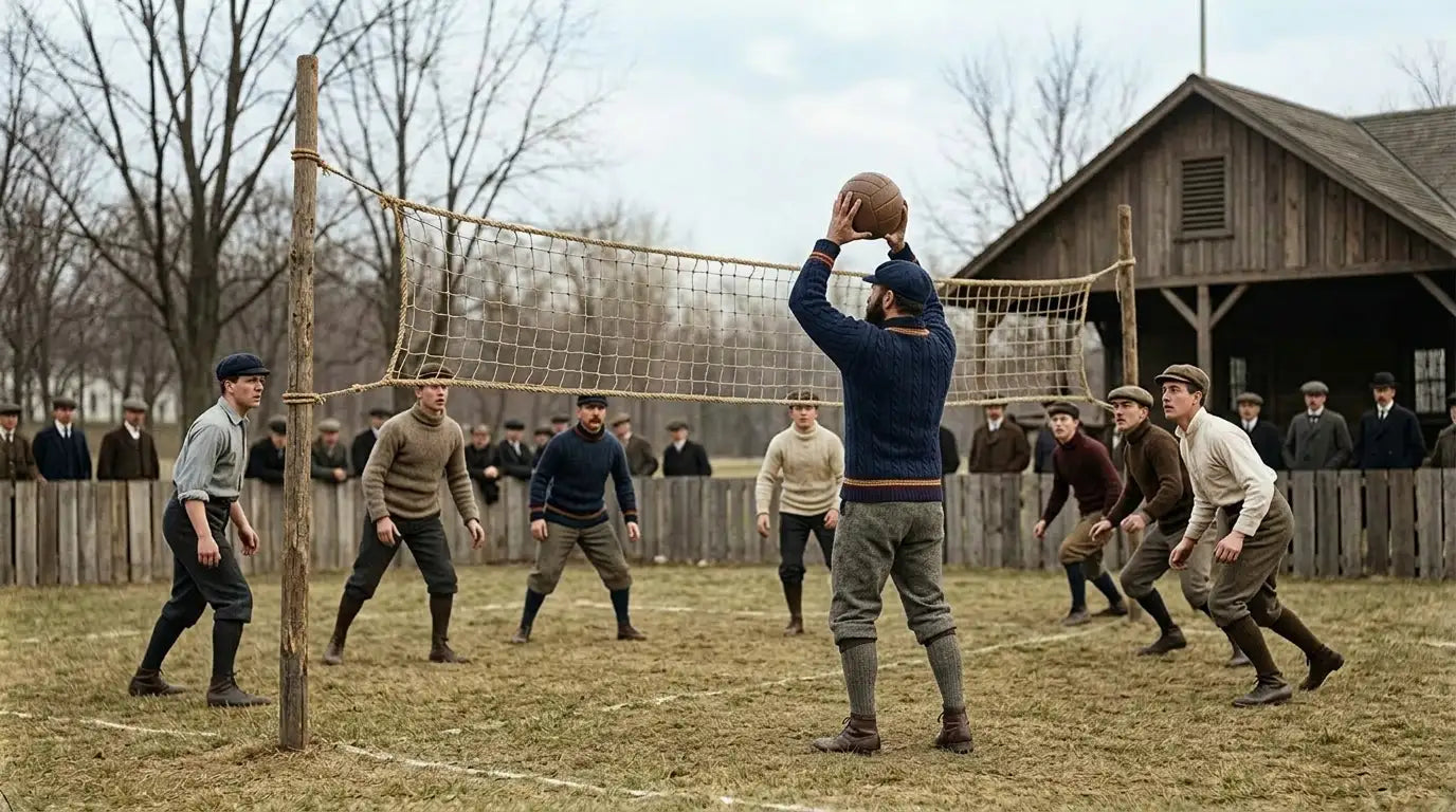 Brown leather volleyball