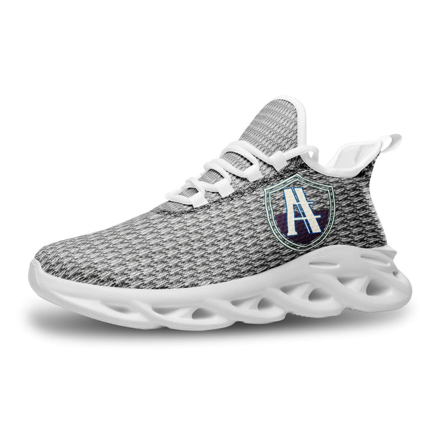 Athlegend Split Shield Retro Unisex Bounce Mesh Knit Sneakers (Grey)