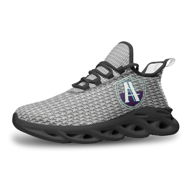Athlegend Split Shield Retro Unisex Bounce Mesh Knit Sneakers (Grey)