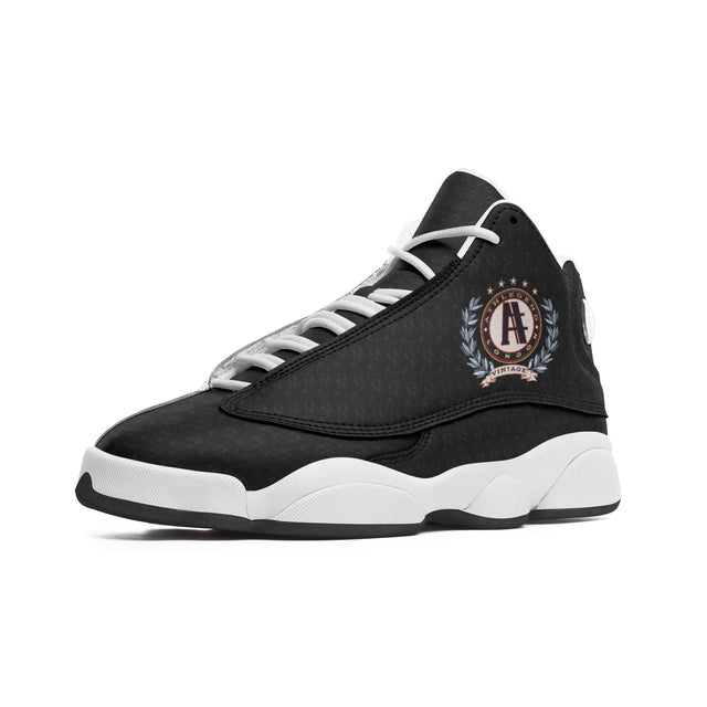 Athlegend London City Vintage Unisex High Top Leather Sneakers (Black)